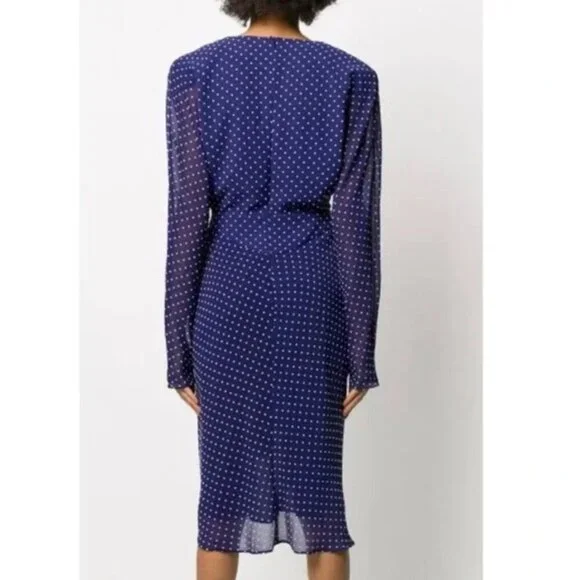Philosophy Di Lorenzo Serafini Printed Double Creponne Polka Dot Dress, Size 8 - Picture 2 of 8